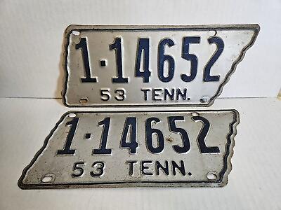 #ad Vintage 1953 Tennessee License Plate Pair DAVIDSON COUNTY $299.99
