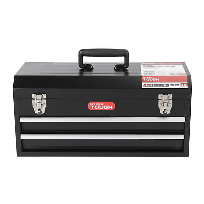 #ad 20 inch 2 Drawer Tool Box Tool Chest with Flip up Lid Black Steel $37.46