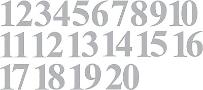 #ad 1 20 Numbers Gray Sticker Vinyl Decals CHOOSE 1quot; 8quot; V650 $9.99