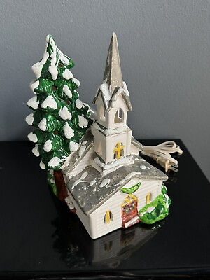 #ad Vintage 1980 Countryside Church Snow House Series With Original Light Dept 56 $30.45