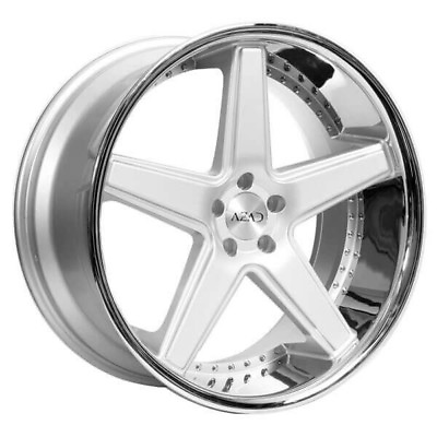 #ad 22quot; Staggered Azad Wheels AZ008 Silver Brushed with Chrome Lip Rims $2020.00