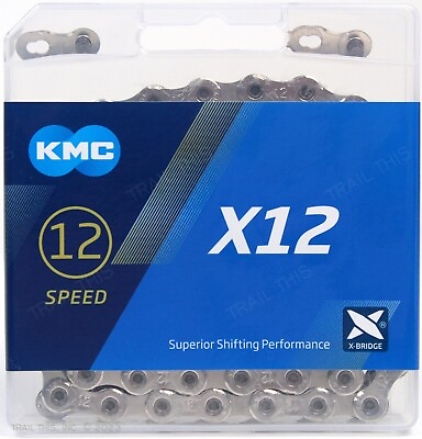 #ad KMC X12 12 Speed 126L Silver Bike Chain Road or MTB fits SRAM Eagle AXS Shimano $27.50