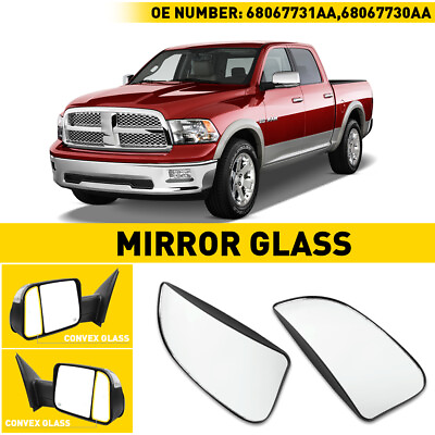 #ad #ad Driver Passenger View Side Power Tow Glass Mirror For 10 18 RAM 1500 2500 3500 $17.09