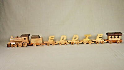 #ad Wooden Alphabet Train and Letters for Personalized Train Baby Gift Play Toy $50.00