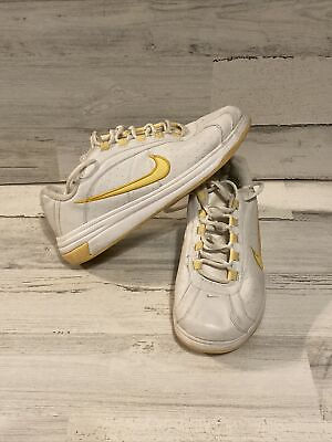 #ad Nike Ladies Size 10 White Sneaker With Yellow Swoosh $25.00