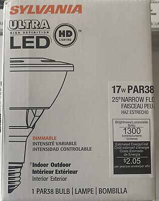 #ad Sylvania Ultra LED HD 17w PAR38 25 Narrow Flood 1300 Lumens In Outdoor Bulbs $9.99