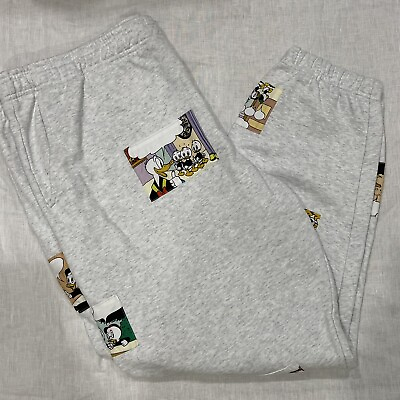 #ad Disney Patch Sweatpants Huey Dewey Louie Donald Duck Grey Size XXL NWT $74.97