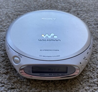 #ad Sony D EJ360 PSYC CD Walkman Gray White Portable CD Player **TESTED** No Charger $24.99