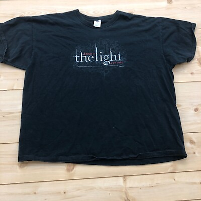 #ad Jerzees Black The Light Jesus Logo Short Sleeve T Shirt Unisex Adult Size 3X $9.50
