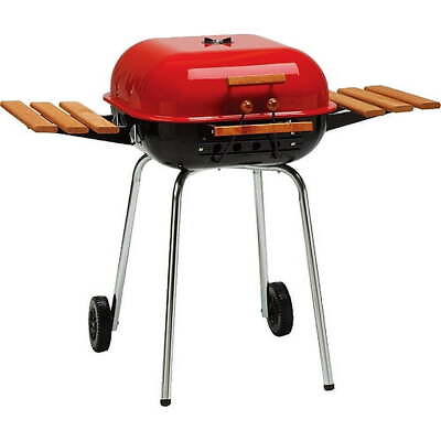 #ad Charcoal BBQ Grill with Adjustable Cooking Grate and Side Table $111.98