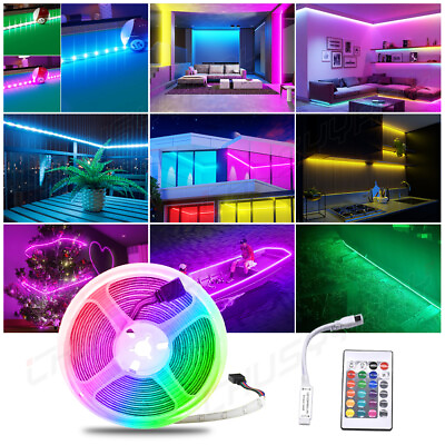 LED Strip Lights RGB DIY Light Bar TV Room Music Sync Color IR Remote Decor $24.99