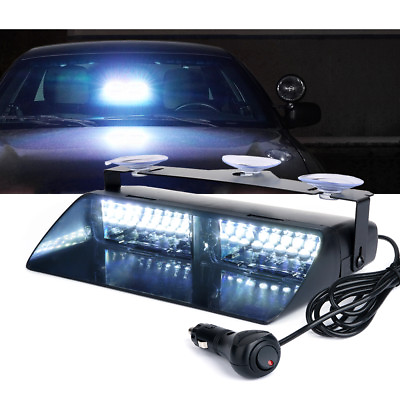 Xprite White 16 LED Strobe Light Bar Dash Interior Deck Flash Emergency Warning $18.99