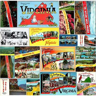 #ad x22 Virginia SET c1960s VA State Greetings Chrome Photo Postcard Lot Vtg A183 $19.50