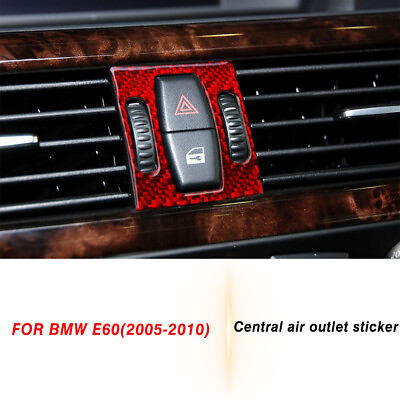 #ad 3Pcs Carbon Fiber car Central Air Outlet Panel Trim for BMW E60 5 Series 2005 10 $14.55