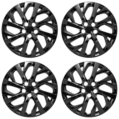 #ad Black Set of 4 16quot; Hub Caps Full Rim Wheel Covers for 2009 2019 Toyota Corolla $51.29