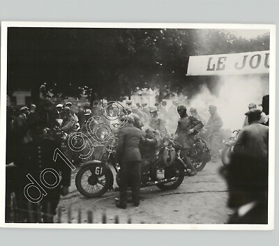 #ad MOTORCYCLES @ TOUR DE FRANCE Bicycle Race SPORTS Officials 1929 Press Photo $120.00