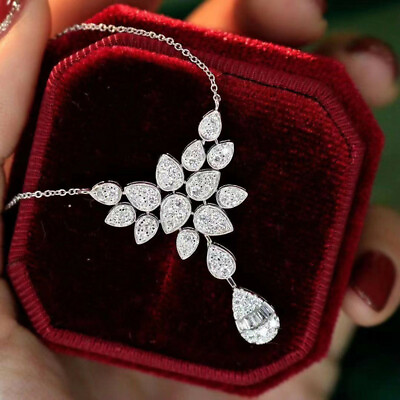 #ad #ad Fashion Cubic Zircon Women Wedding Jewelry 925 Silver Filled Necklace Pendant C $3.56
