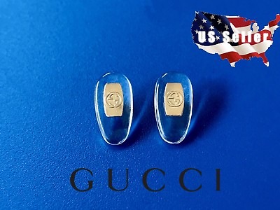 #ad NEW Gold Gucci Replacement Silicone Nose Pads for Sunglasses Eyeglasses Screw In $20.99