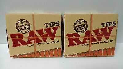 #ad RAW PRE ROLLED TIPS x2 Packs Cigarette Filter Rolling Tips **Free Shipping** $7.55