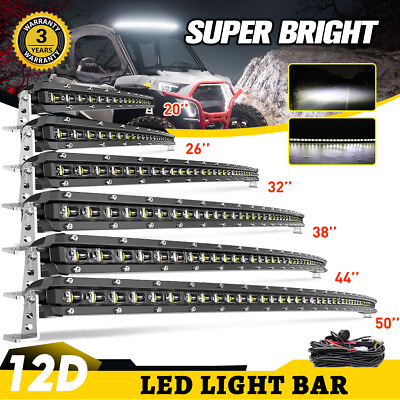#ad 52 50 42 32 22inch Curved LED Light Bar Driving Offroad Truck SUV ATV 4WD Truck $50.99
