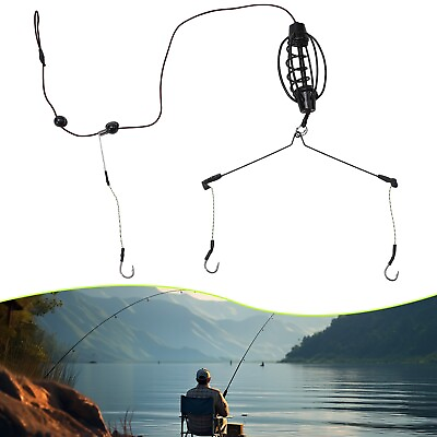 #ad 1* New Bait Carp Fishing Feeder Fishing Baits Cages Hook Rig Set Feeder Tackle $7.79