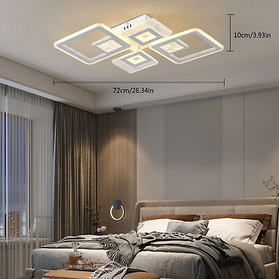 #ad LED Acrylic Ceiling Lamp Flush Mount Light Bedroom Modern Living Room Chandelier $55.00