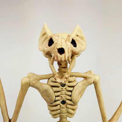 #ad Halloween Animals Bat Skeleton Bones Simulation Horror Prop Party Creepy Decor $10.98