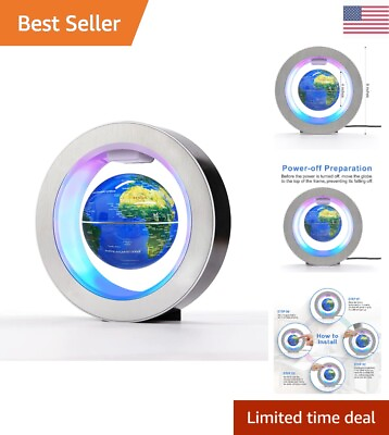 #ad Floating Globe with LED Lights Educational Home Office Desk Decor 4 Inches $65.99