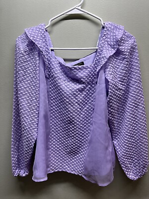 #ad Banana Republic blouse womens size XS Lilac sea square dot $10.92
