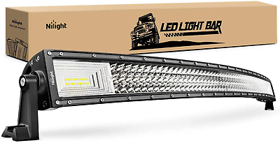 #ad LED Light Bar 52Inch 783W 78000LM Curved Triple Row Flood Spot Combo Beam $146.99