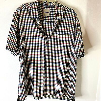 #ad Tommy Bahama Shirt Mens Size XL Checkered Multicolor Button Up AF16 $14.96