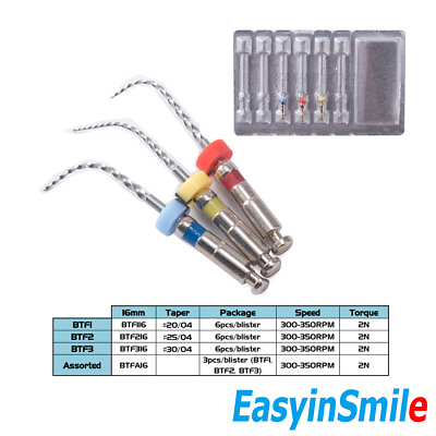 #ad 3pcs EASYINSMILE Dental Endo Paediatric Rotary Files NITI #20 30 16MM Taper 04 $14.52