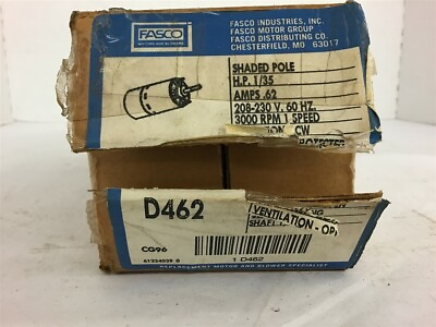 #ad Fasco D462 1 35 Hp Motor 208 230 volts 3000 Rpm 1 Speed .62 amps $59.00