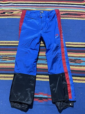 #ad Vintage The North Face Extreme Pants XL Men Blue Red Side Zip Waterproof 42x32 $49.99