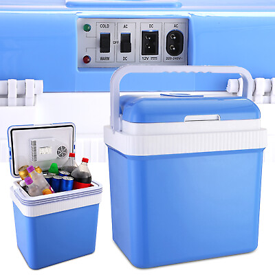 #ad Portable 12V Car Cooler Refrigerator Travel Cooling Warmer Fridge Box Handle 24L $88.98