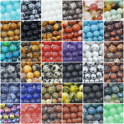 Natural Gemstone Beads Round Loose Wholesale 4mm 6mm 8mm 10mm 12mm 15.5quot; Strand $4.49