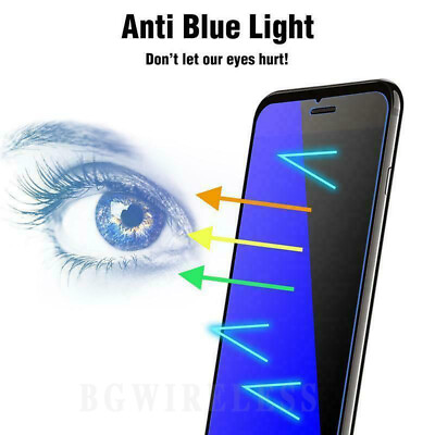 Anti Blue Light Screen Protector Tempered Glass For iPhone 14 13 12 11 X 8 7 6 $4.55