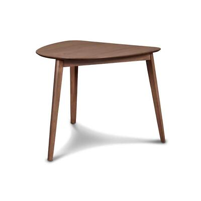 #ad NEW CLASSIC HOME Corner Dining Table Medium Walnut Wood Grin 32quot; 3 Leg Brown $197.35