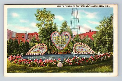 #ad Traverse City MI Michigan Heart of Nature#x27;s Playground Antique Vintage Postcard $6.99