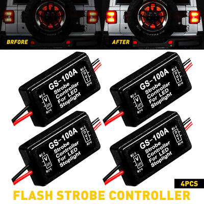 4x Flash Strobe Controller Box Flasher Module for LED Brake Tail Stop Light Lamp $10.99