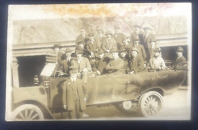 #ad RPPC Los Angeles California 1910’s Golden West Tours Driver amp; Passengers RARE $132.00