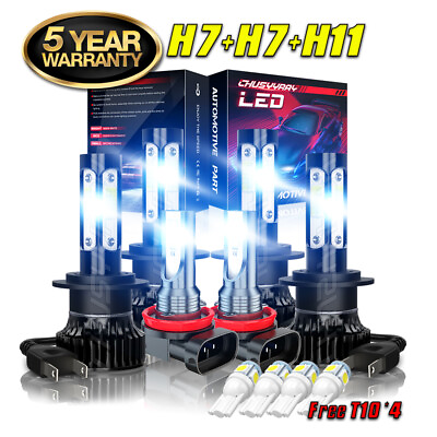 #ad For Mercedes Benz E350 E320 E550 6x 4Sides LED Headlight Fog Light Bulbs Kit $29.99