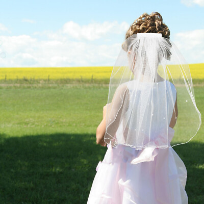 #ad Girls#x27; First Communion Veils Lace Veil Embroidered Wedding Veil $8.63