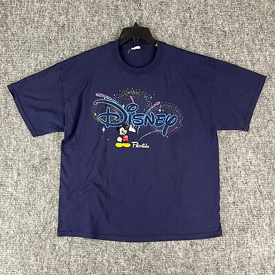 #ad Disney Shirt Mens Extra Large Blue Mickey Mouse Walt World Florida 1990s VTG $27.88
