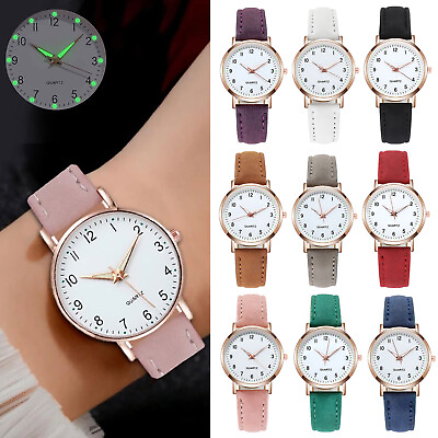 #ad Ladies Wrist Watch Diamond Studded Luminous Retro Female Watch Belt Quartz Watch $1.69