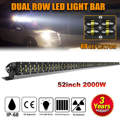 #ad #ad Dual Row 52INCH LED Light Bar 1200W Driving Offroad Flood Spot Combo Beam 54quot;50quot; $103.46