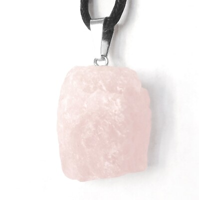 #ad CHARGED Rose Quartz Natural Crystal Chakra Pendant Necklace Pink Gemstone Reiki $14.98