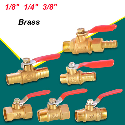#ad Brass Ball Valve Male Female 1 8quot; 1 4quot; 3 8quot; Hose Barb Air Water Gas Fuel $27.85