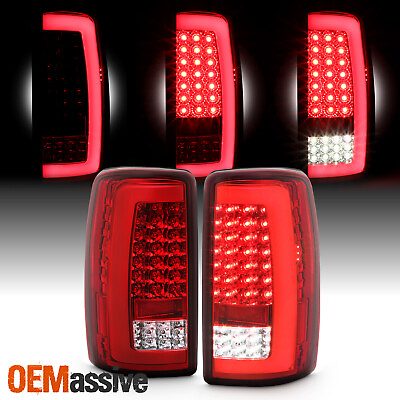 #ad For 2000 2006 Chevy Suburban Tahoe GMC Yukon Full LED C Tube Red Clear Tail Lamp $152.99