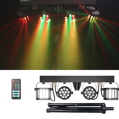 #ad #ad Uking DJ Gig BAR 2 LED Effect Light System w Par Derby Strobe Stage Lighting $149.98